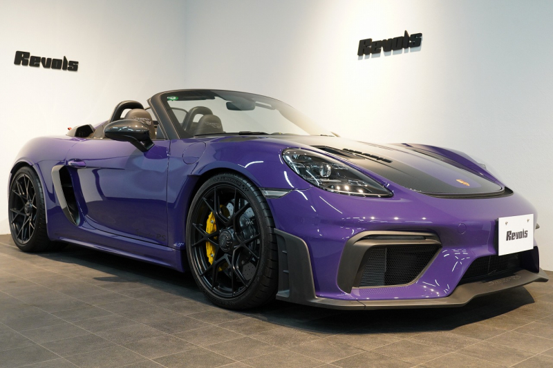 ポルシェ 718スパイダー RS PDK 1オーナー ウルトラヴァイオレット/PTSカラー ヴァイザッハPKG PCCB Fリフト クロノPKG 中古車